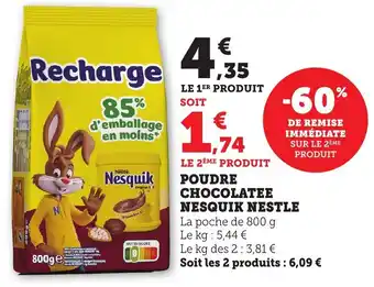 Bi1 Poudre chocolatee nesquik nestle offre