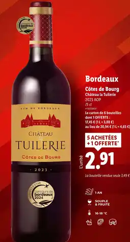 Lidl Bordeaux Côtes de Bourg offre