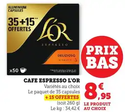 Bi1 Cafe espresso l'or offre