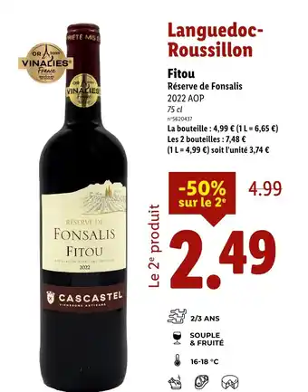 Lidl Languedoc- Roussillon Fitou offre