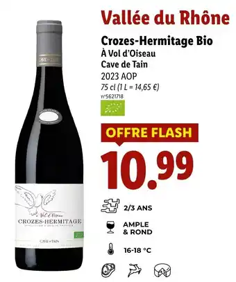 Lidl Vallée du Rhône Crozes-Hermitage Bio offre