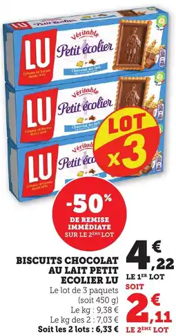 Bi1 Biscuits chocolat au lait petit ecolier lu offre