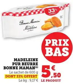 Bi1 Madeleine pur beurre bonne maman offre