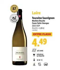 Lidl Touraine Sauvignon Marlène Bruche Caves Saint-Georges 2023 AOP offre