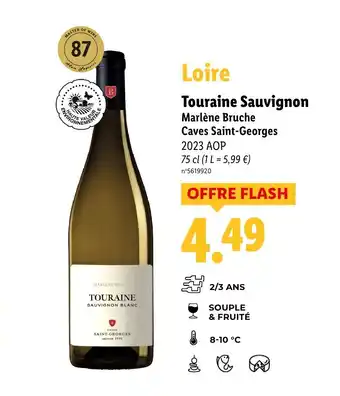 Lidl Touraine Sauvignon Marlène Bruche Caves Saint-Georges 2023 AOP offre