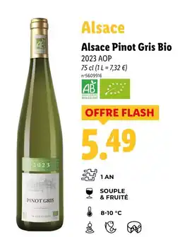 Lidl Alsace Pinot Gris Bio offre