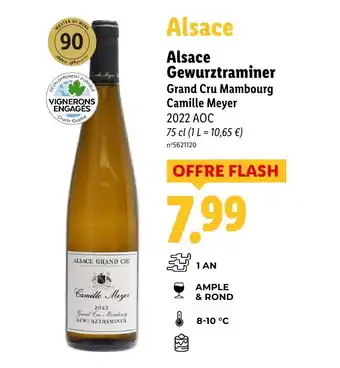 Lidl Alsace Gewurztraminer Grand Cru Mambourg Camille Meyer 2022 AOC offre