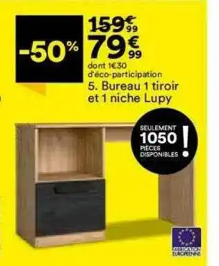BUT Bureau 1 Tiroir Et 1 Niche Lupy offre