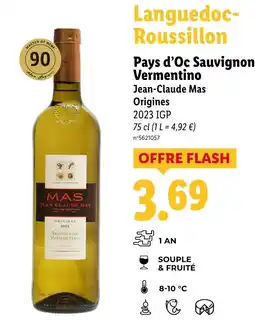 Lidl Pays d'Oc Sauvignon Vermentino offre