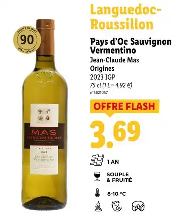 Lidl Pays d'Oc Sauvignon Vermentino offre