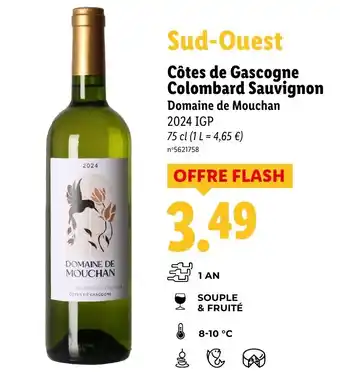 Lidl Côtes de Gascogne Colombard Sauvignon offre