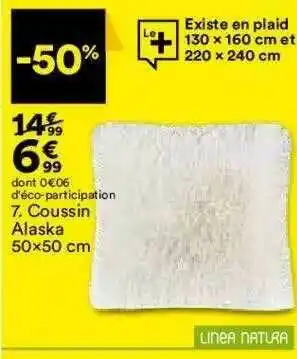 BUT Coussin Alaska 50 X 50 Cm Linea Natura offre