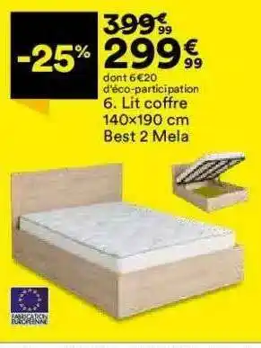 BUT Lit Coffre 140 X 190 Cm Best 2 Mela offre
