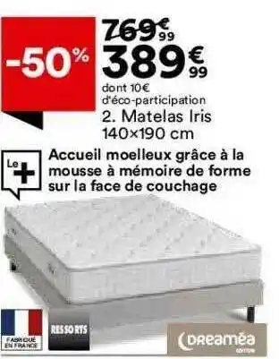 Matelas Iris 140 X 190 Cm Dreaméa