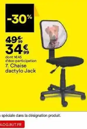 BUT Chaise Dactylo Jack offre