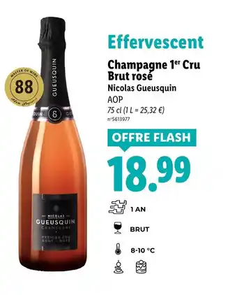 Lidl Champagne 1er Cru Brut rosé Nicolas Gueusquin offre