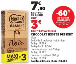 Bi1 Chocolat nestle dessert offre