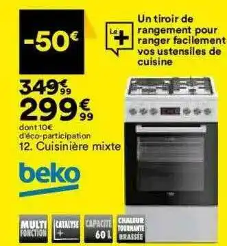 BUT Cuisinière Mixte Beko offre