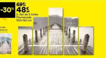 BUT Set De 5 Toiles Promenade 100 X 150 Cm offre