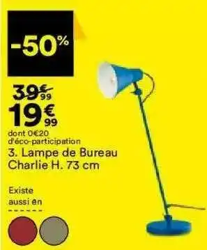 BUT Lampe De Bureau Charlie H. 73 Cm offre