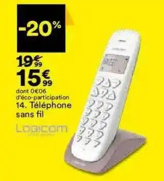 BUT Téléphone Sans Fil Logicom offre