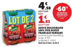 Bi1 Sauce bolognaise 100% pur boeuf francais panzani offre