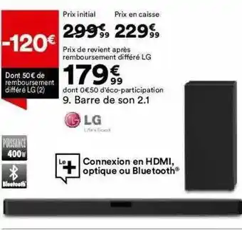 BUT Barre De Son 2.1 Lg offre