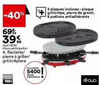 BUT Raclette - Pierre à Griller - Gril - Crêpière Aya offre