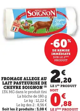 Bi1 Fromage allege au lait pasteurise de chevre soignon offre