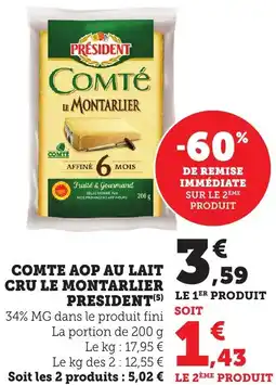 Bi1 Comte aop au lait cru le montarlier président offre