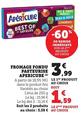 Bi1 Fromage fondu pasteurise apericube offre