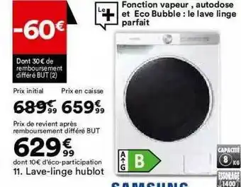 BUT Lave-linge Hublot Samsung offre