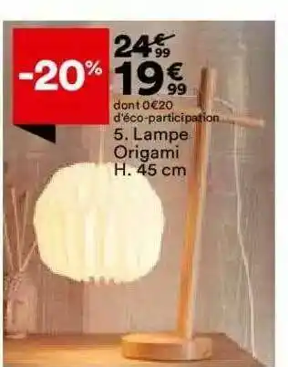 BUT Lampe Origami H. 45 Cm offre