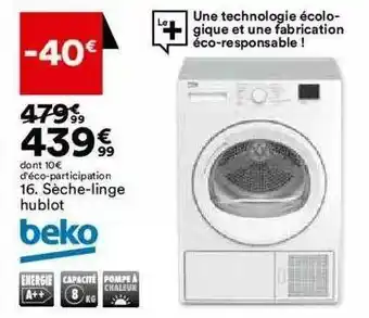BUT Sèche-linge Hublot Beko offre