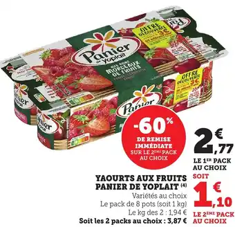 Bi1 Yaourts aux fruits panier de yoplait offre