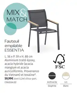 Maxi Bazar Fauteuil empilable ESSENTIA offre