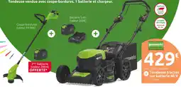 Mr Bricolage GREENWORKS Tondeuse tractée sur batterie 48 V offre