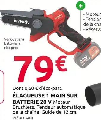 Mr Bricolage inventiv Élagueuse 1 main sur batterie 20 V offre