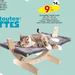 Stokomani Le hamac pour chat offre