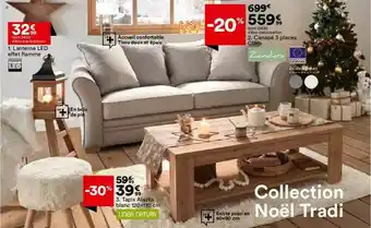 BUT Lanterne Led Effet Flamme, Canapé 3 Places Clara, Tapis Alaska Blanc 120 X 170 Cm offre