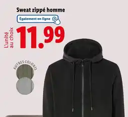 Lidl Livergy Sweat zippé homme offre