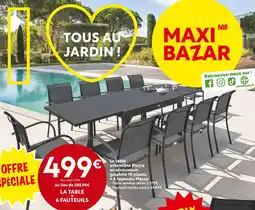 Maxi Bazar Maxi Bazar La table extensible piazza en aluminium graphite 10 places + 6 fauteuils piazza offre