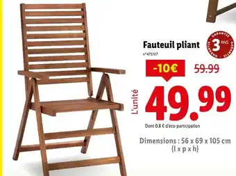 Lidl Livarno home Fauteuil pliant offre