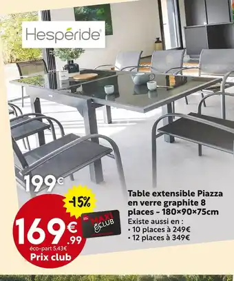 Maxi Bazar HESPÉRIDE Table extensible piazza offre