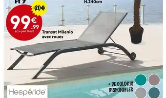 Maxi Bazar HESPÉRIDE Transat Milenio avec roues offre