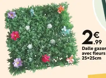 Maxi Bazar Dalle gazon avec fleurs 25×25cm offre