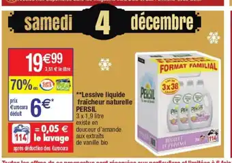 Cora x Carrefour Lessive Liquide Fraicheur Naturelle Persil offre