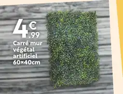 Maxi Bazar Carré mur végétal artificiel 60×40cm offre