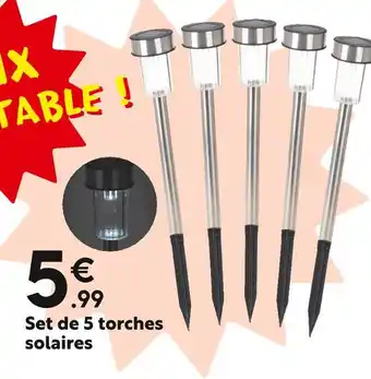 Maxi Bazar Set de 5 torches solaires offre