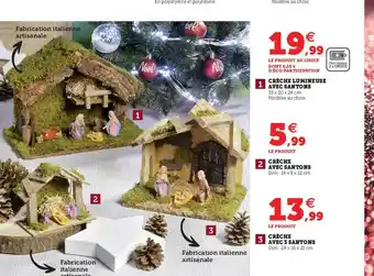 Hyper U Crèche Lumineuse Avec Santons, Crèche Avec Santons, Crèche Avec 3 Santons offre
